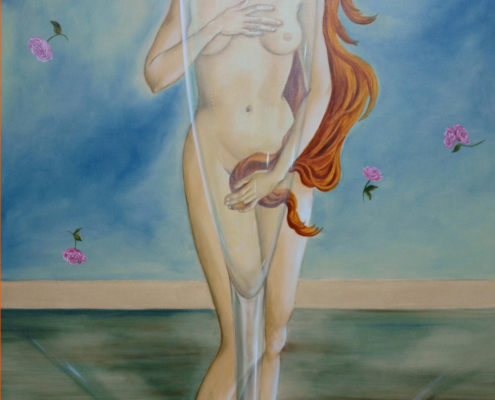 Venus en vaso 180x90 óleo sobre tela